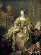 Madame de Pompadour, la main sur le clavier du clavecin, Francois Boucher